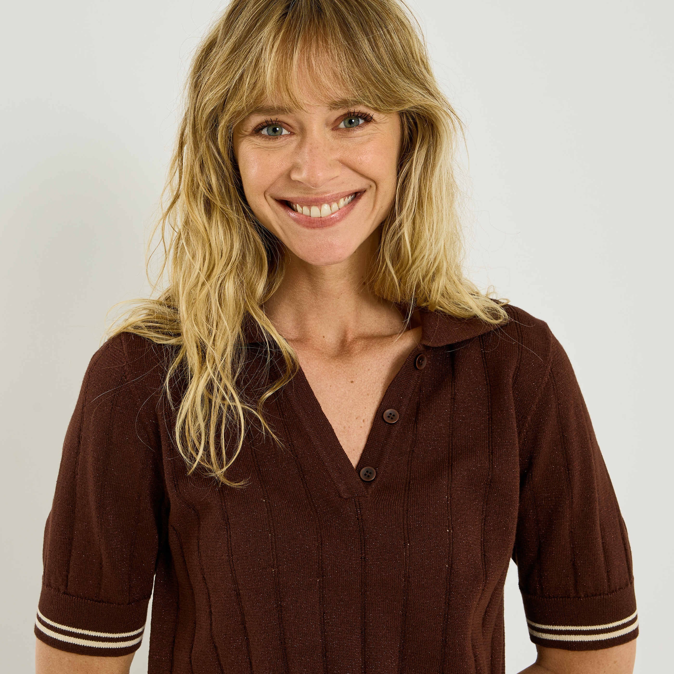 Polo manches courtes brillant femme