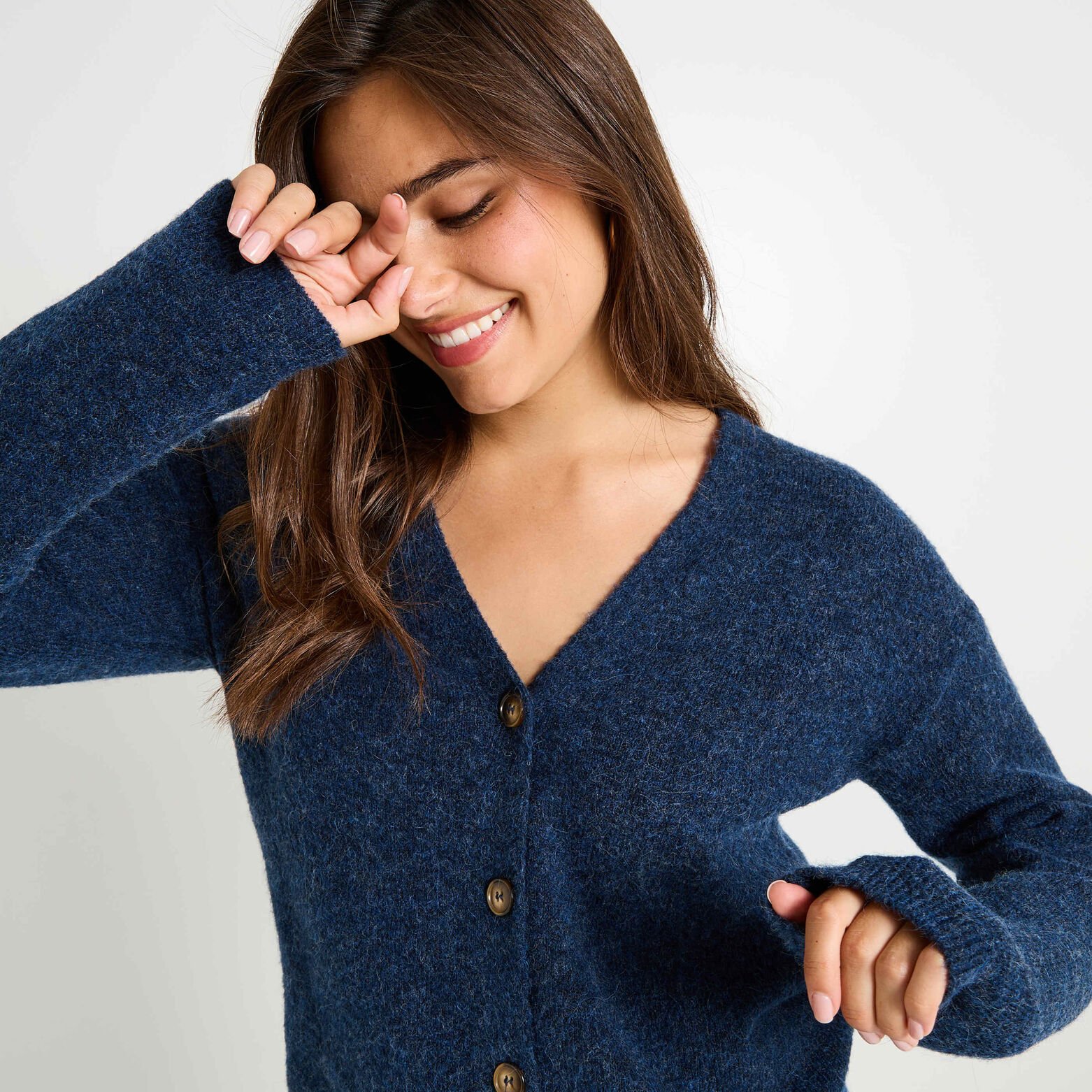 Gilet boutonné col V femme