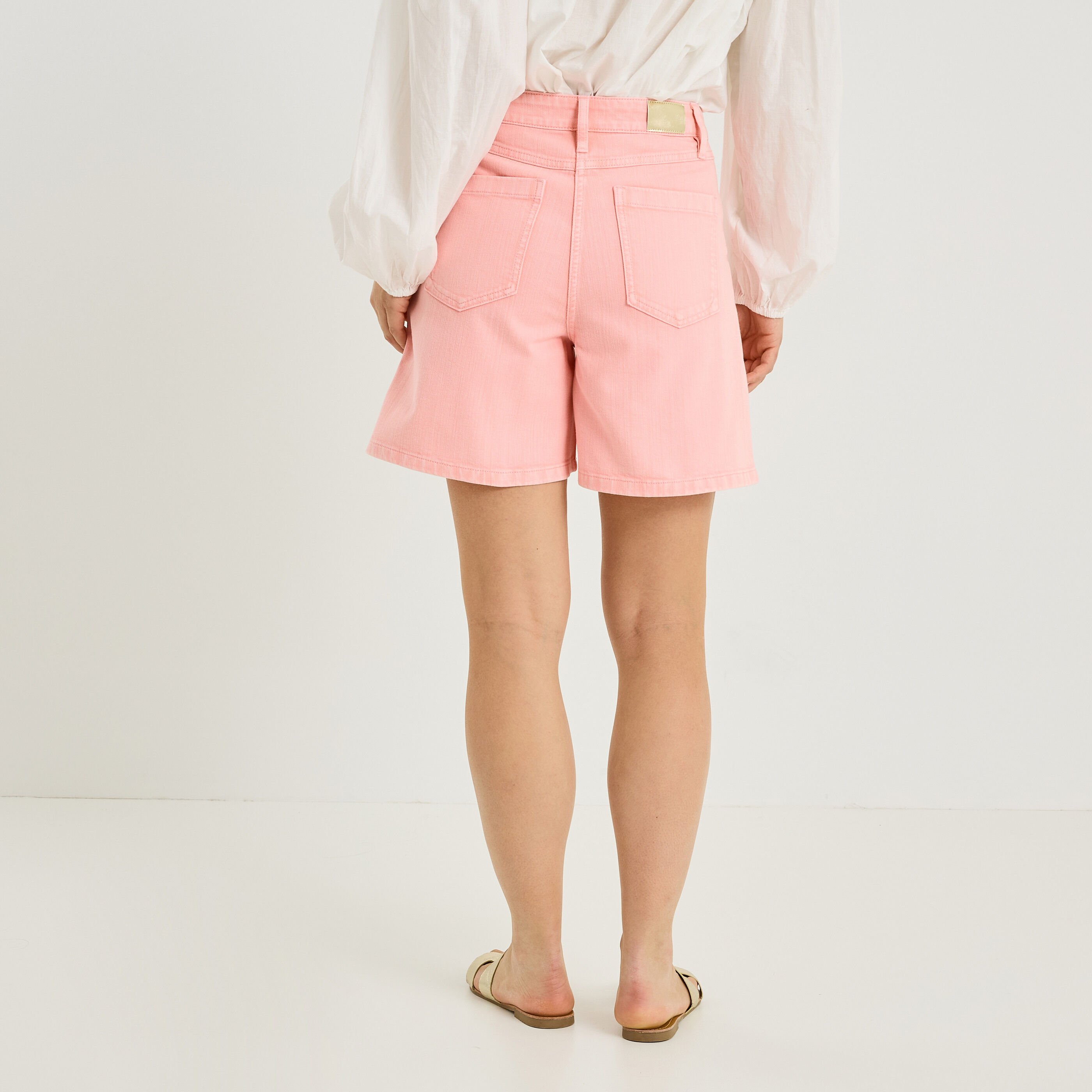 Short large en jean femme