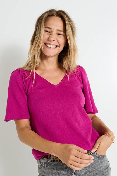 T-shirt manches volantées femme