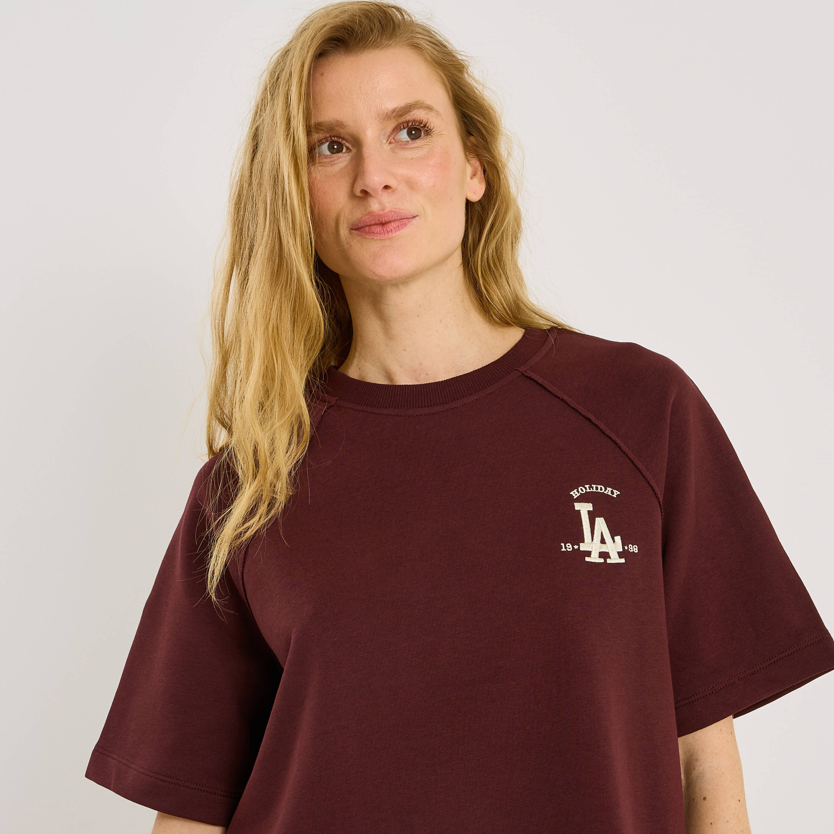 Sweat de pyjama &agrave; manches courtes femme