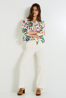 Pantalon large en maille femme