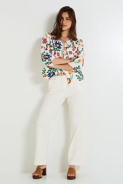 Pantalon large en maille femme