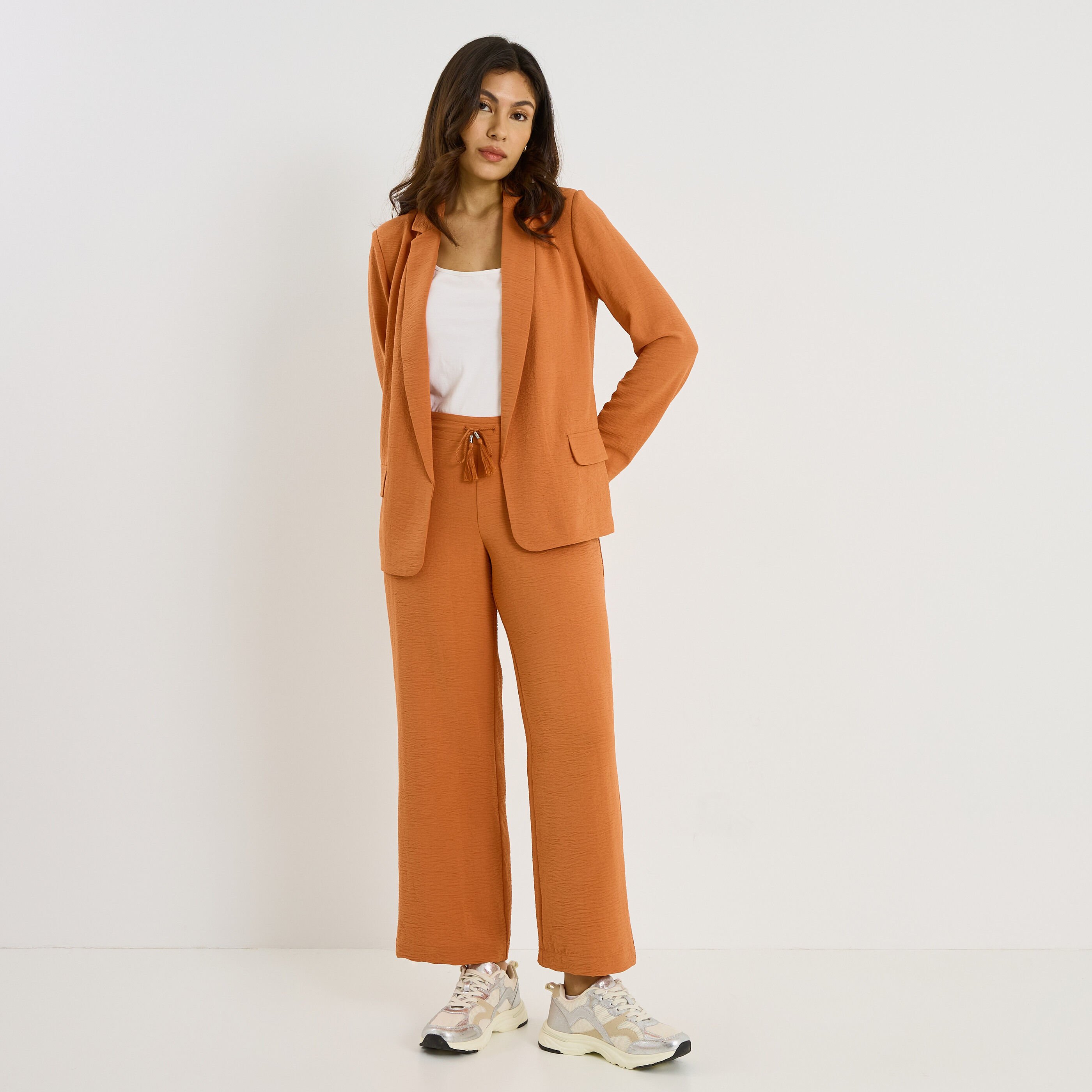 Veste fluide &agrave; col tailleur femme