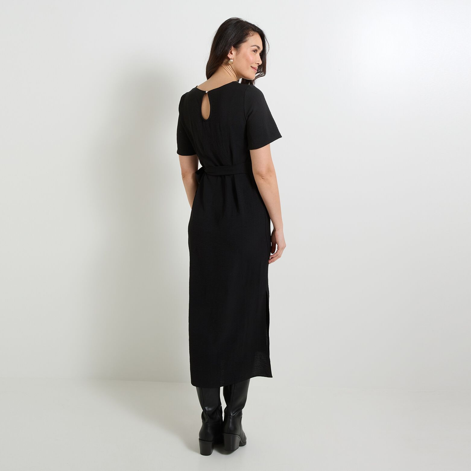 Robe longue drapée femme