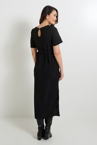 Robe longue drapée femme