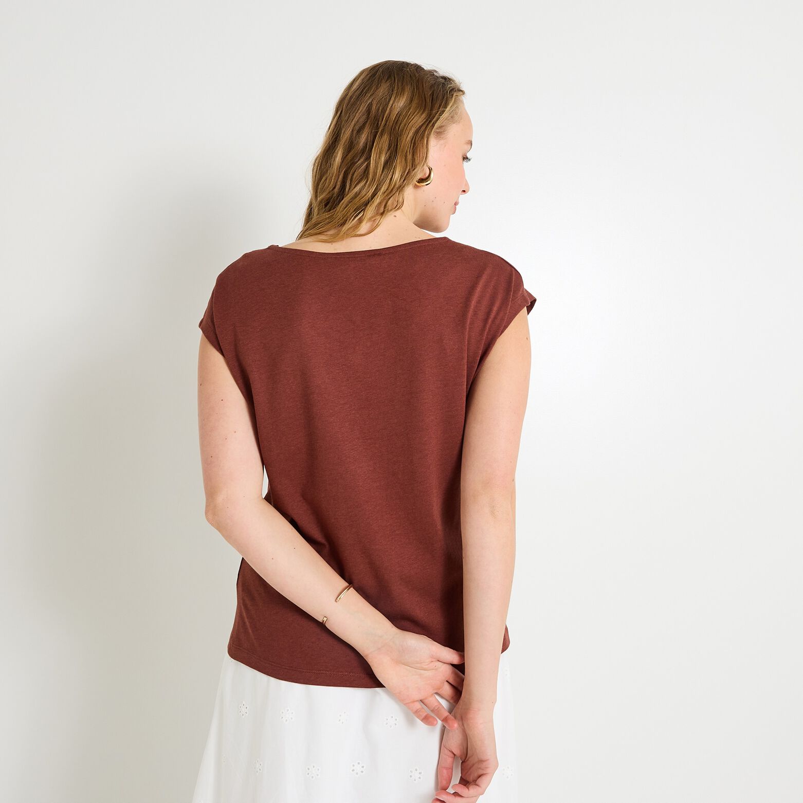 T-shirt col V femme