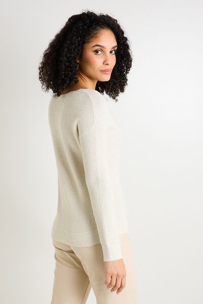 Pull col V femme