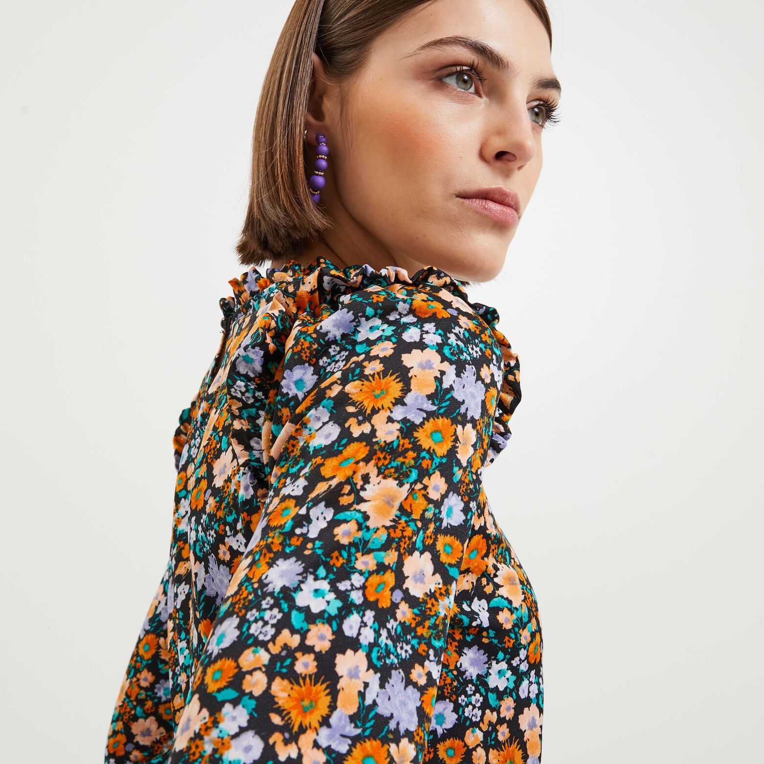 Tshirt imprimé fleuri femme