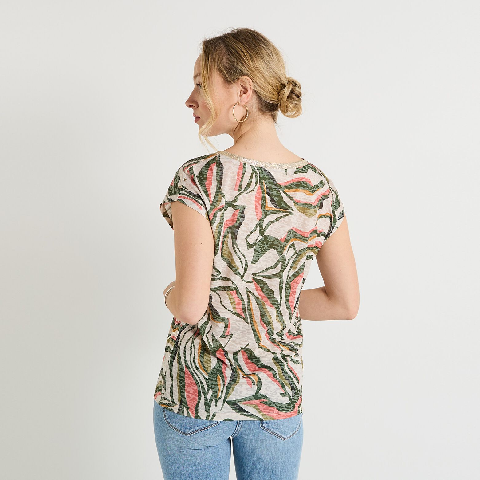 T-shirt col V femme