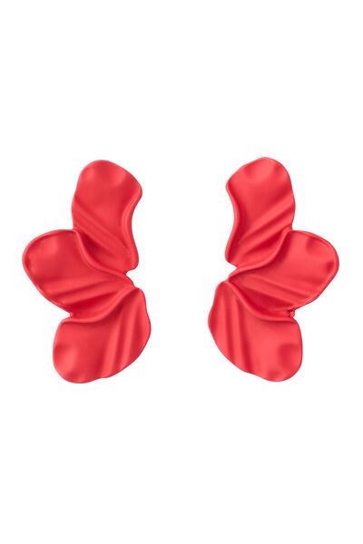 Boucles d'oreilles demi-fleur rouge