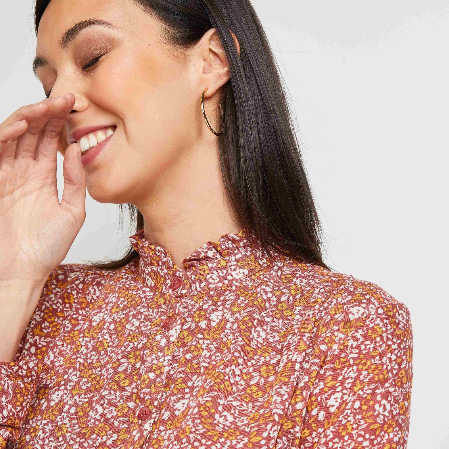 Chemise fluide fleurie femme