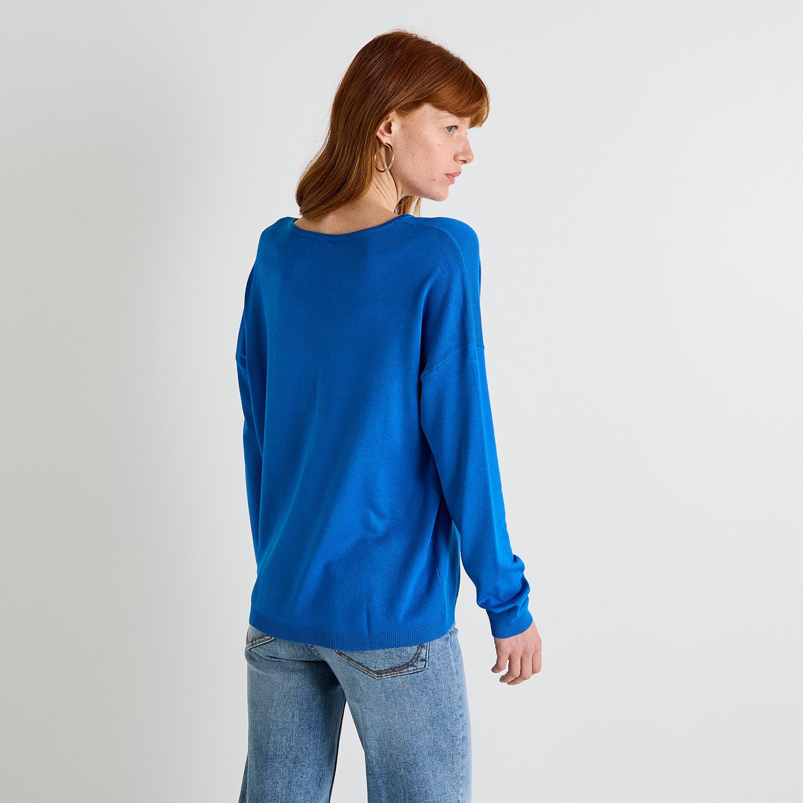 Pull col V femme