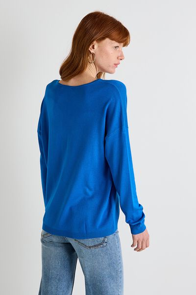Pull col V femme