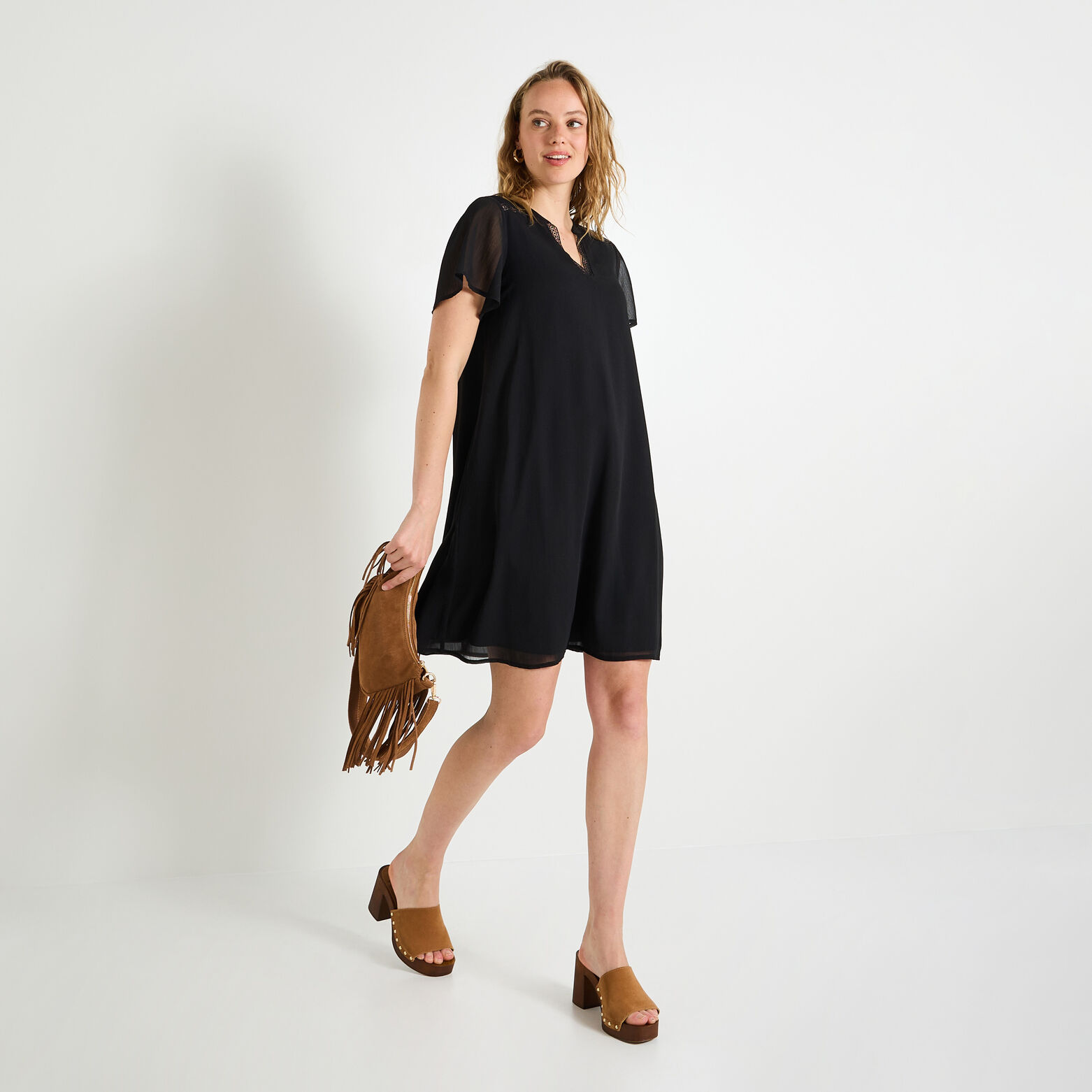 Robe manches courtes femme
