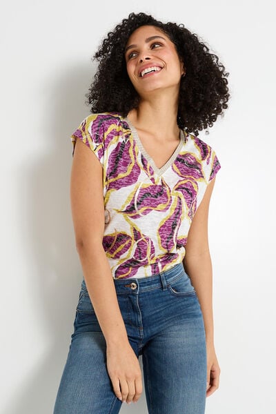T-shirt col V femme