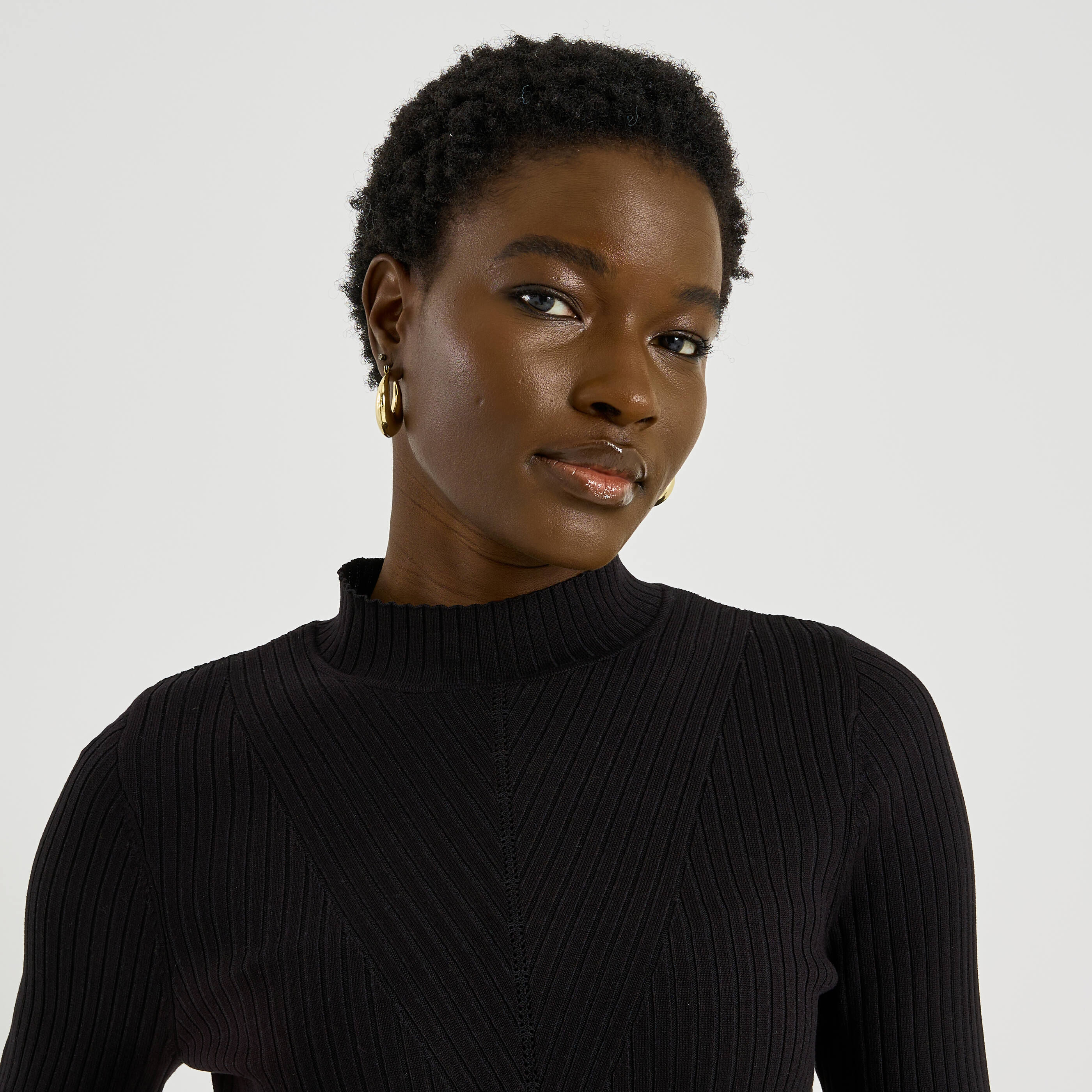 Pull col montant femme