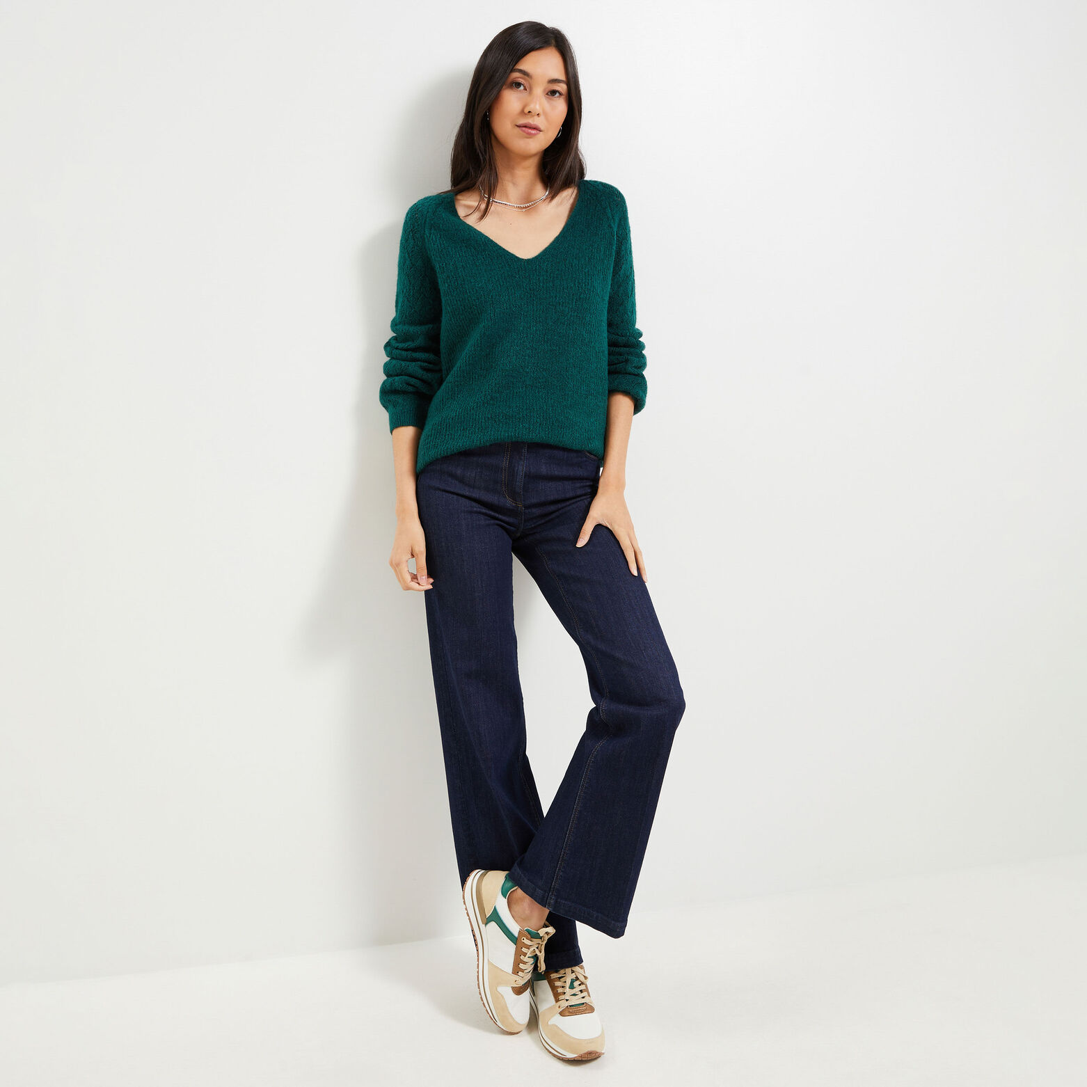 Pull maille ajourée femme
