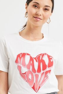 Tshirt imprimé coeur femme
