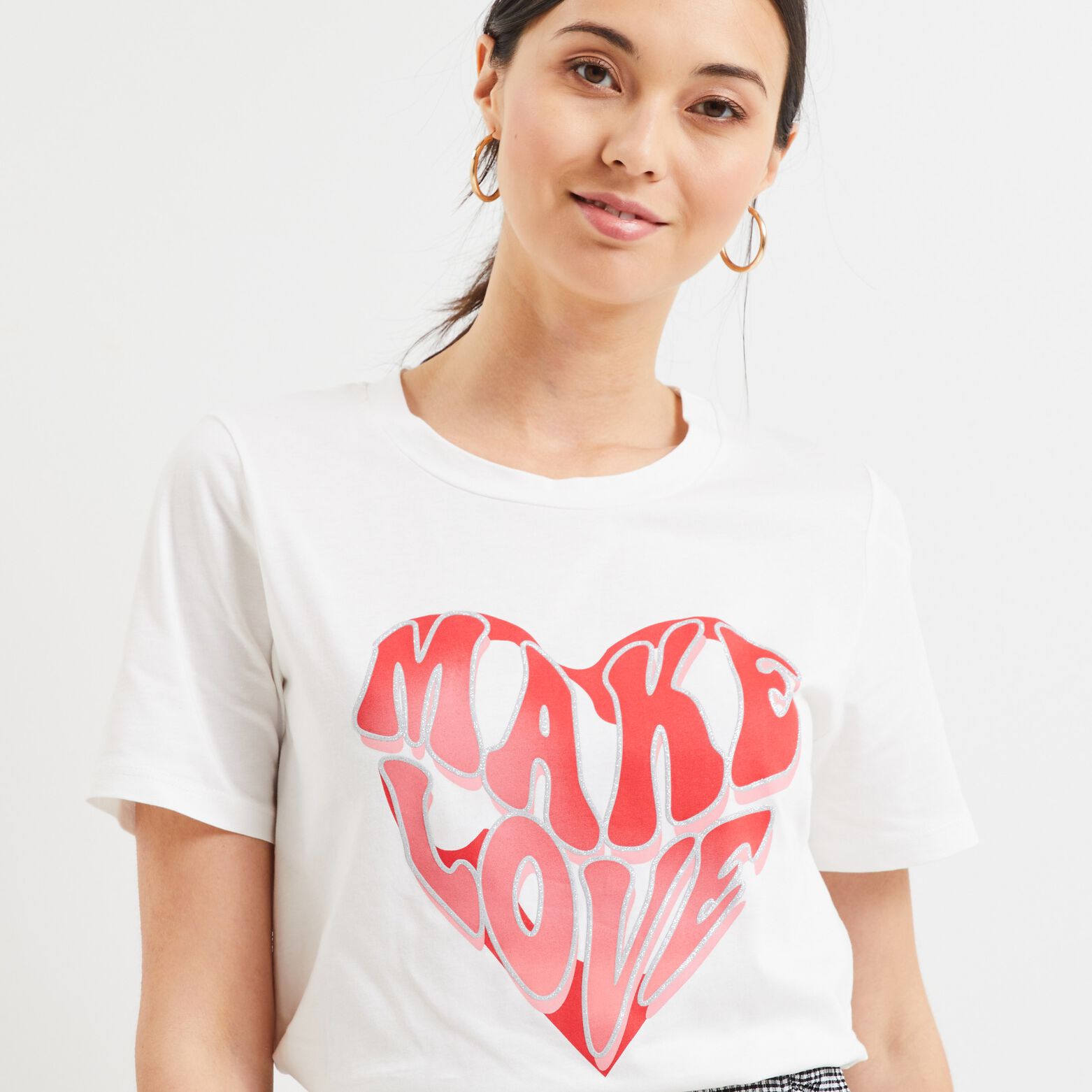Tshirt imprimé coeur femme