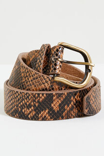 Ceinture cuir imprimé python femme