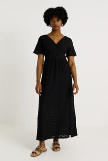 Robe longue texturée en maille