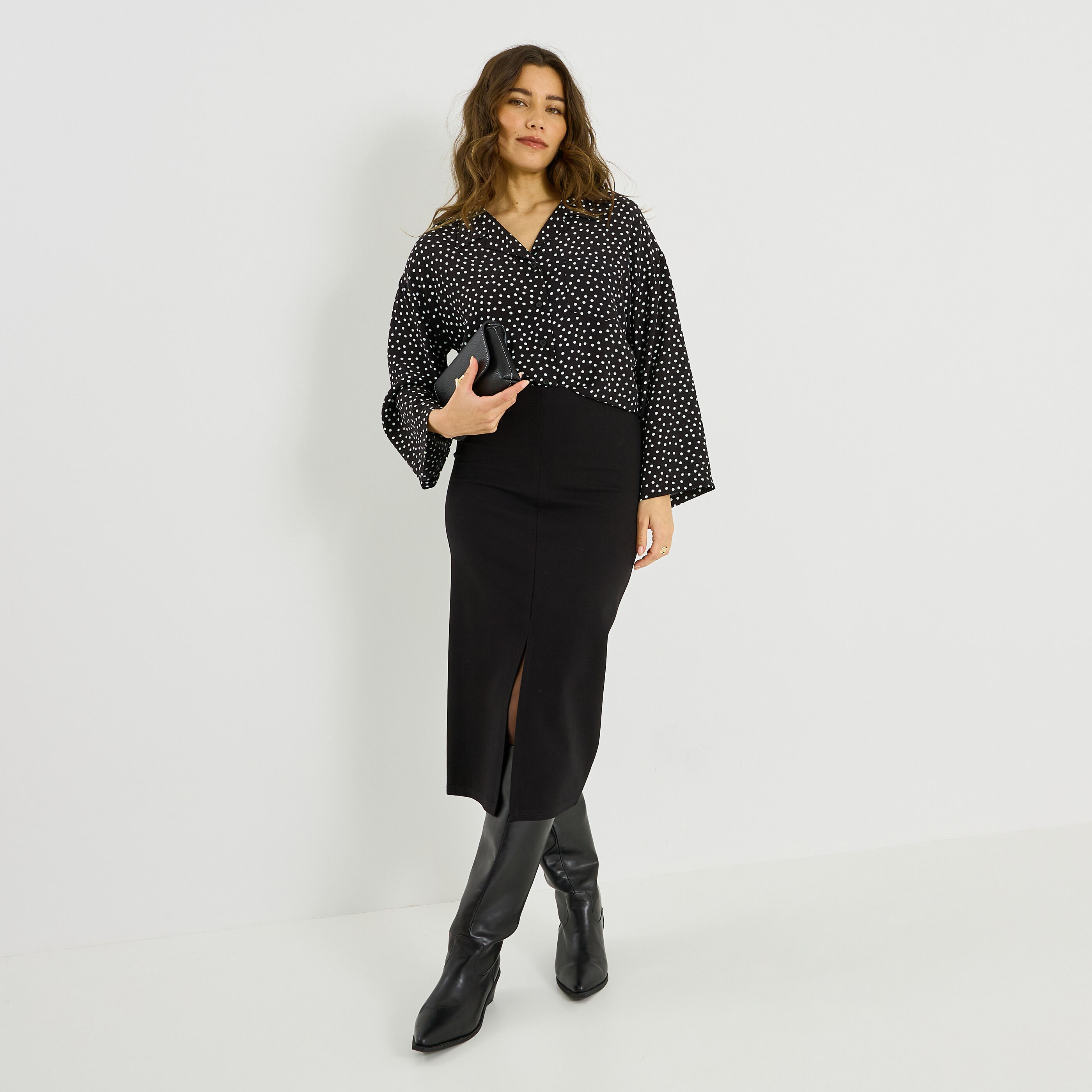 Chemise imprim&eacute; &agrave; pois femme