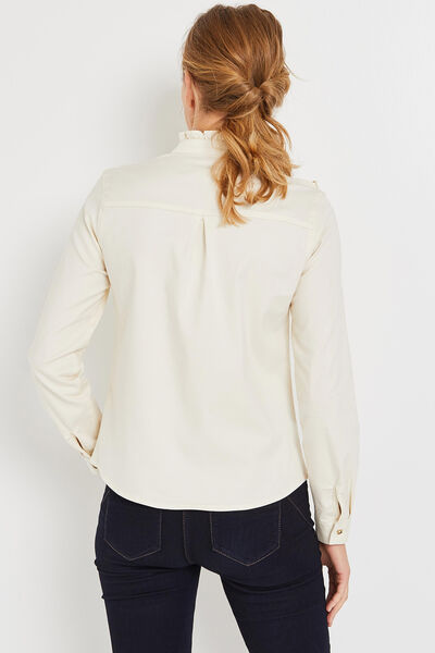 Chemise en jean volantée femme