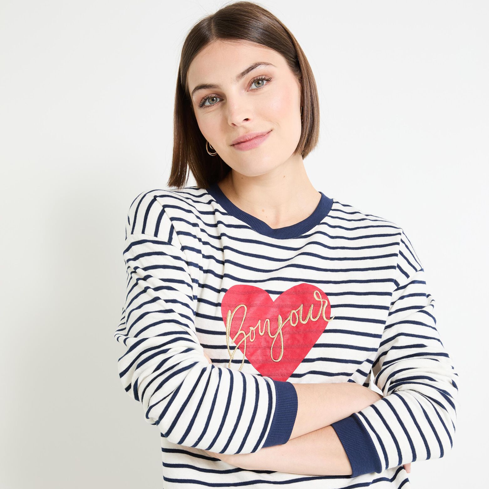 Sweat rayé femme