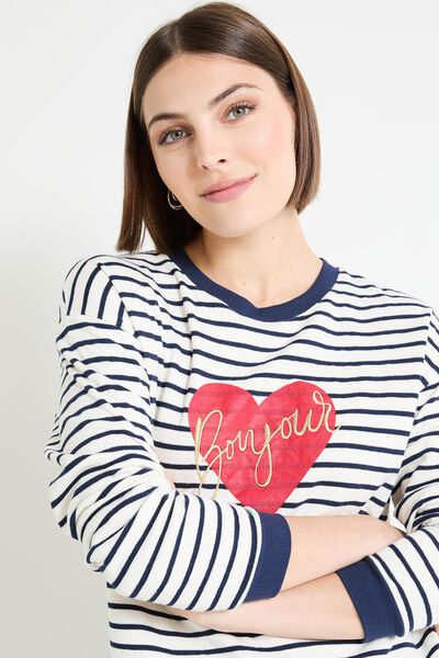 Sweat rayé femme