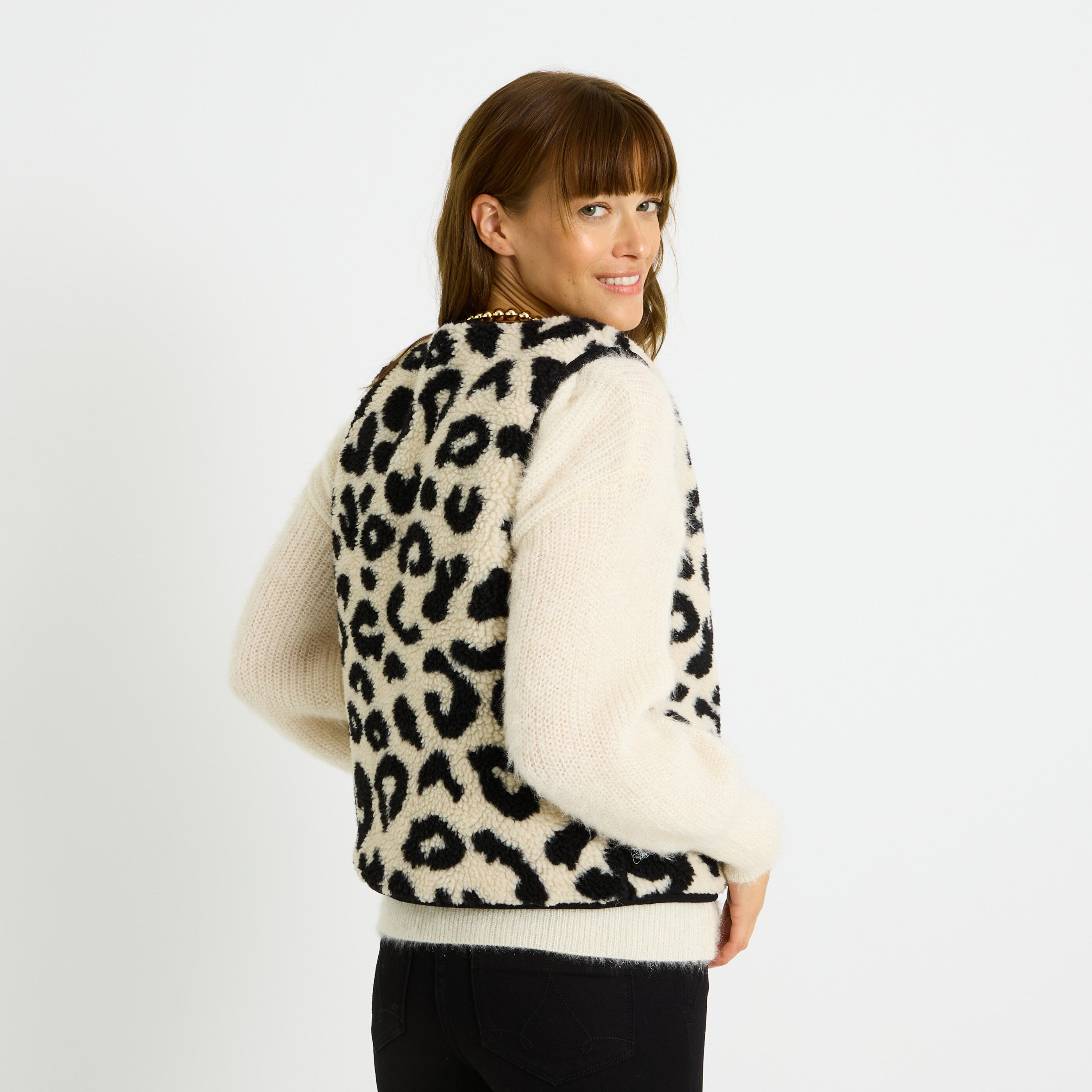 Gilet sans manches r&eacute;versible femme