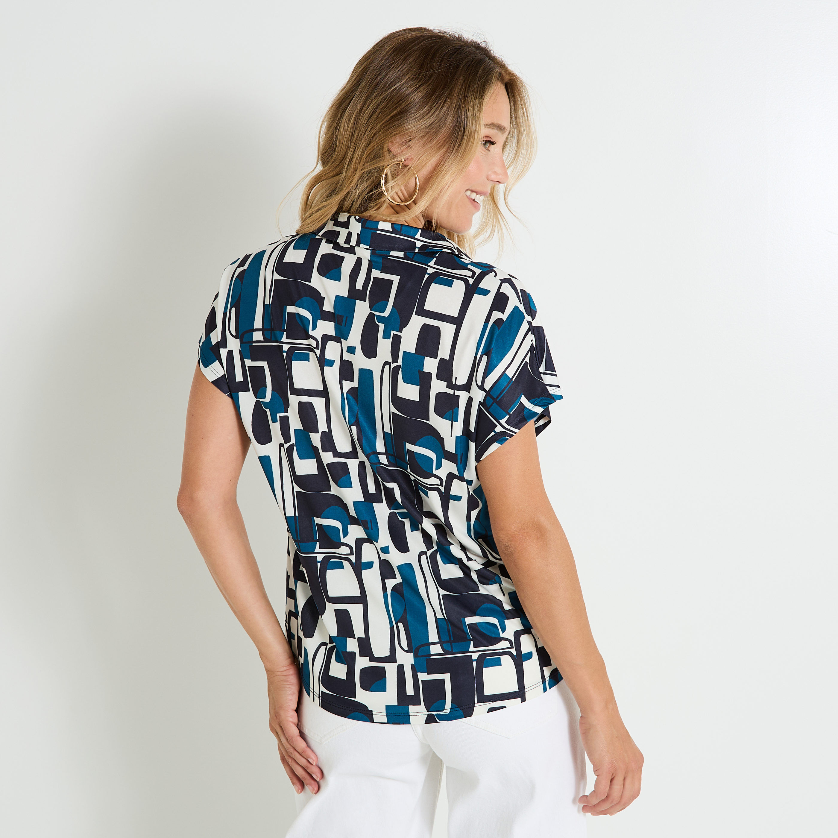 T-shirt col chemise femme