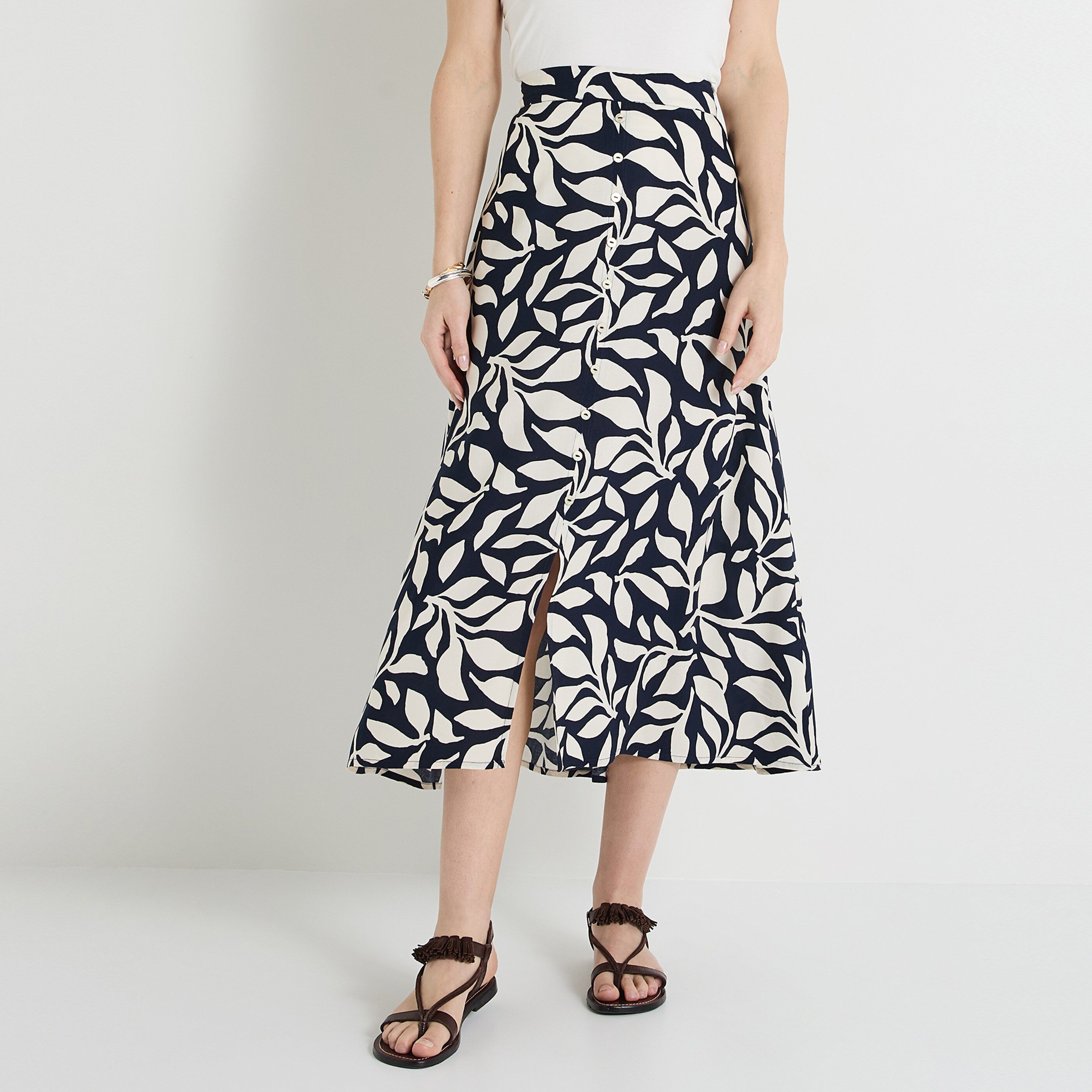 Jupe mi-longue fluide femme