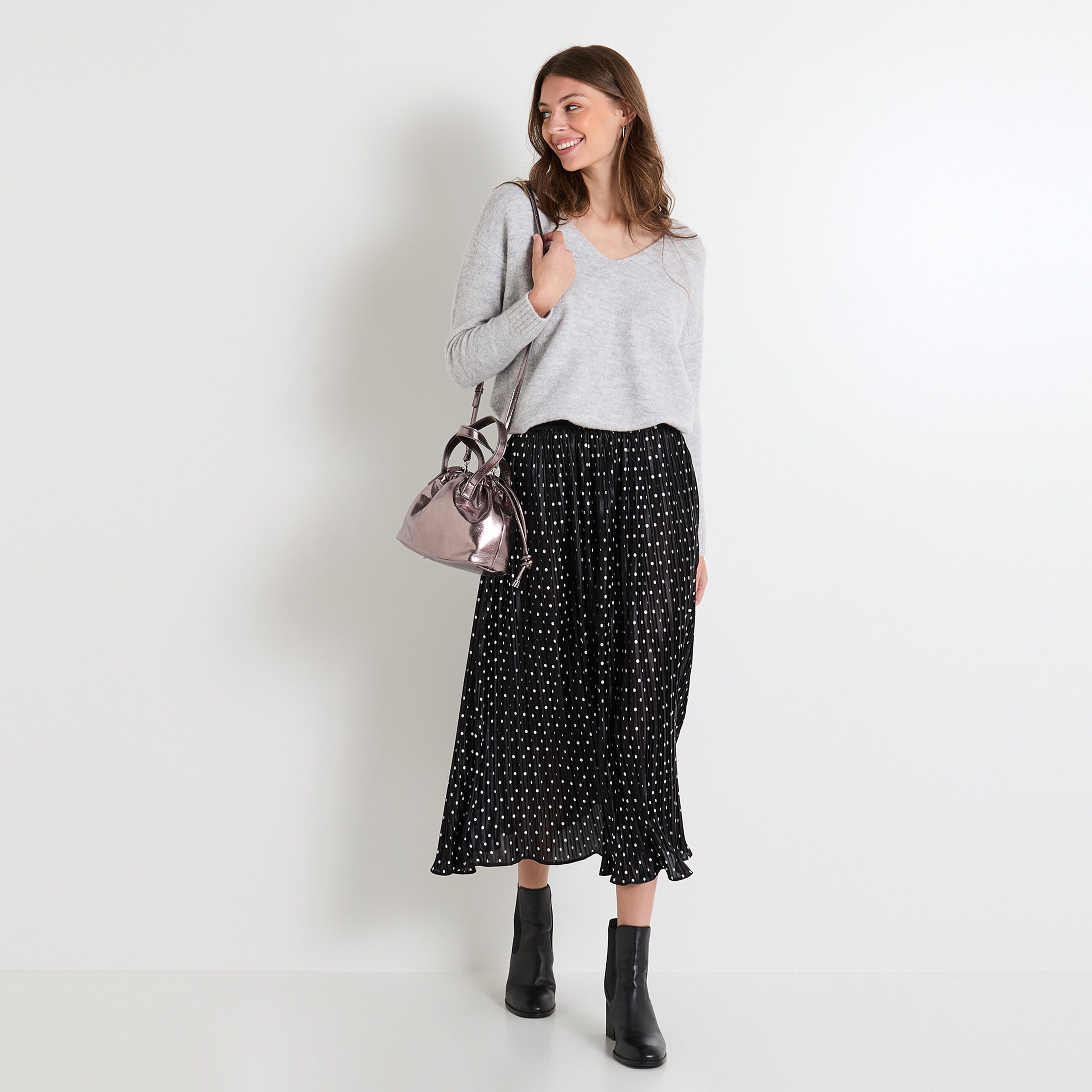 Jupe plissee femme IMPRIME Graindemalice