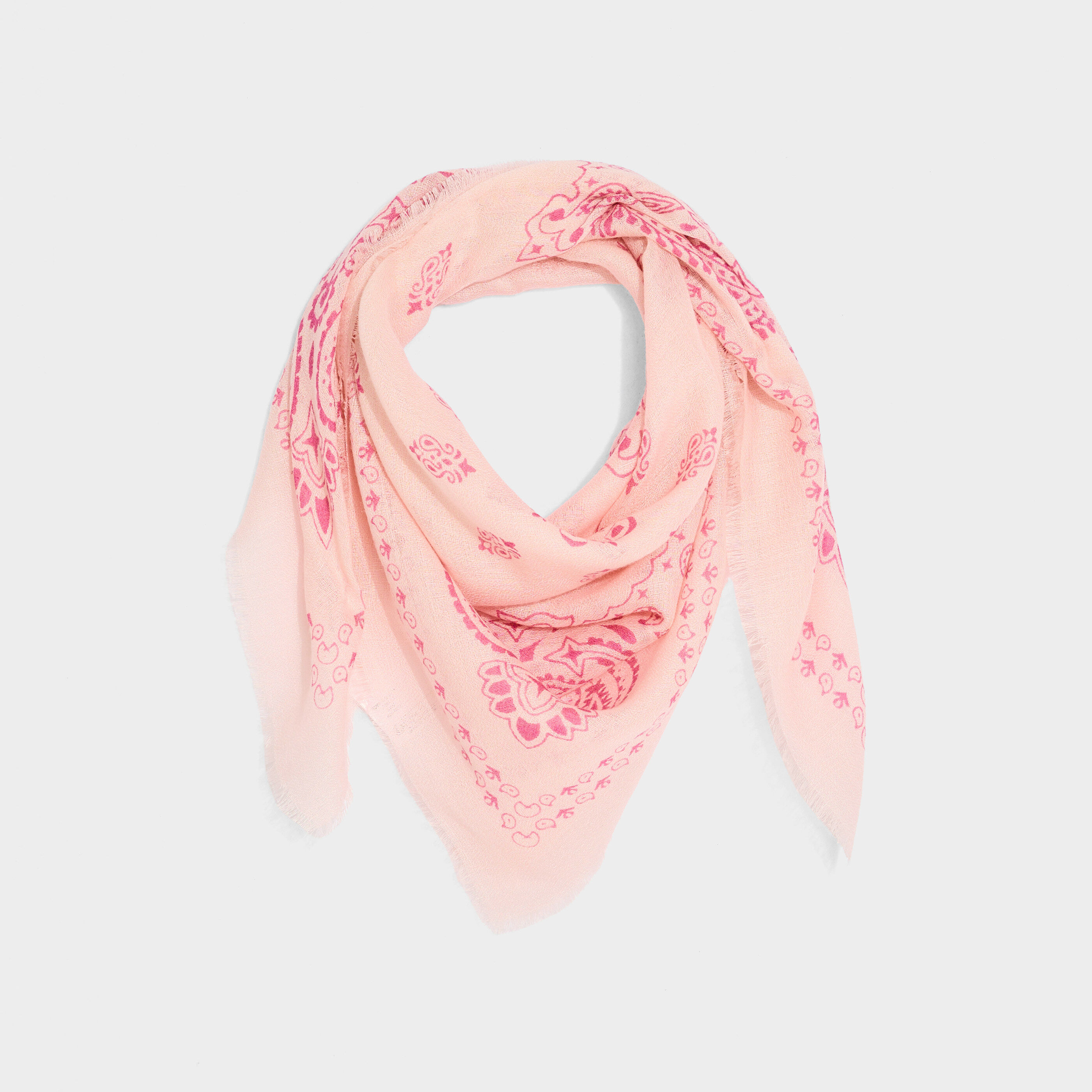 Foulard carr&eacute; bicolore esprit bandana