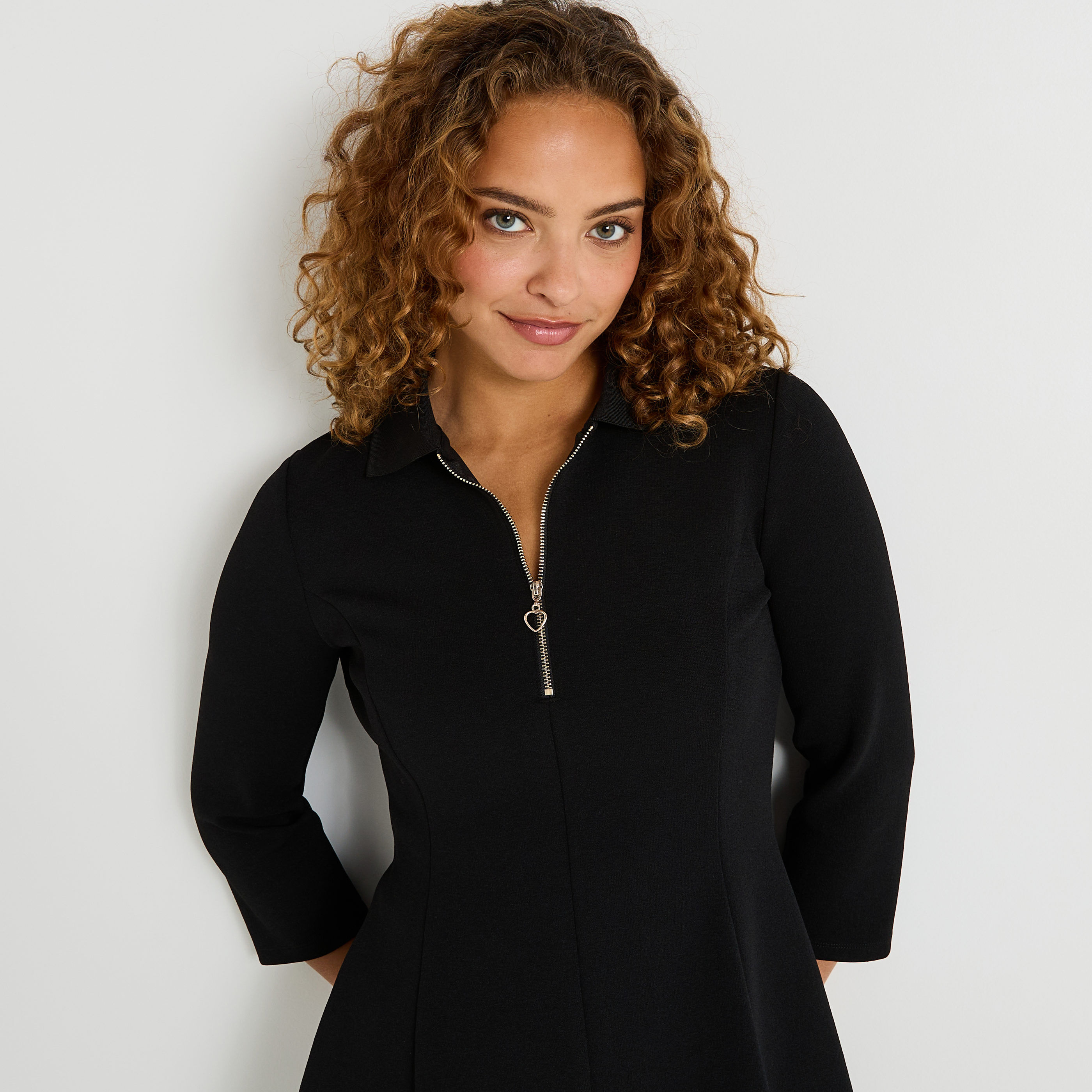 Robe trap&egrave;ze en maille milano 