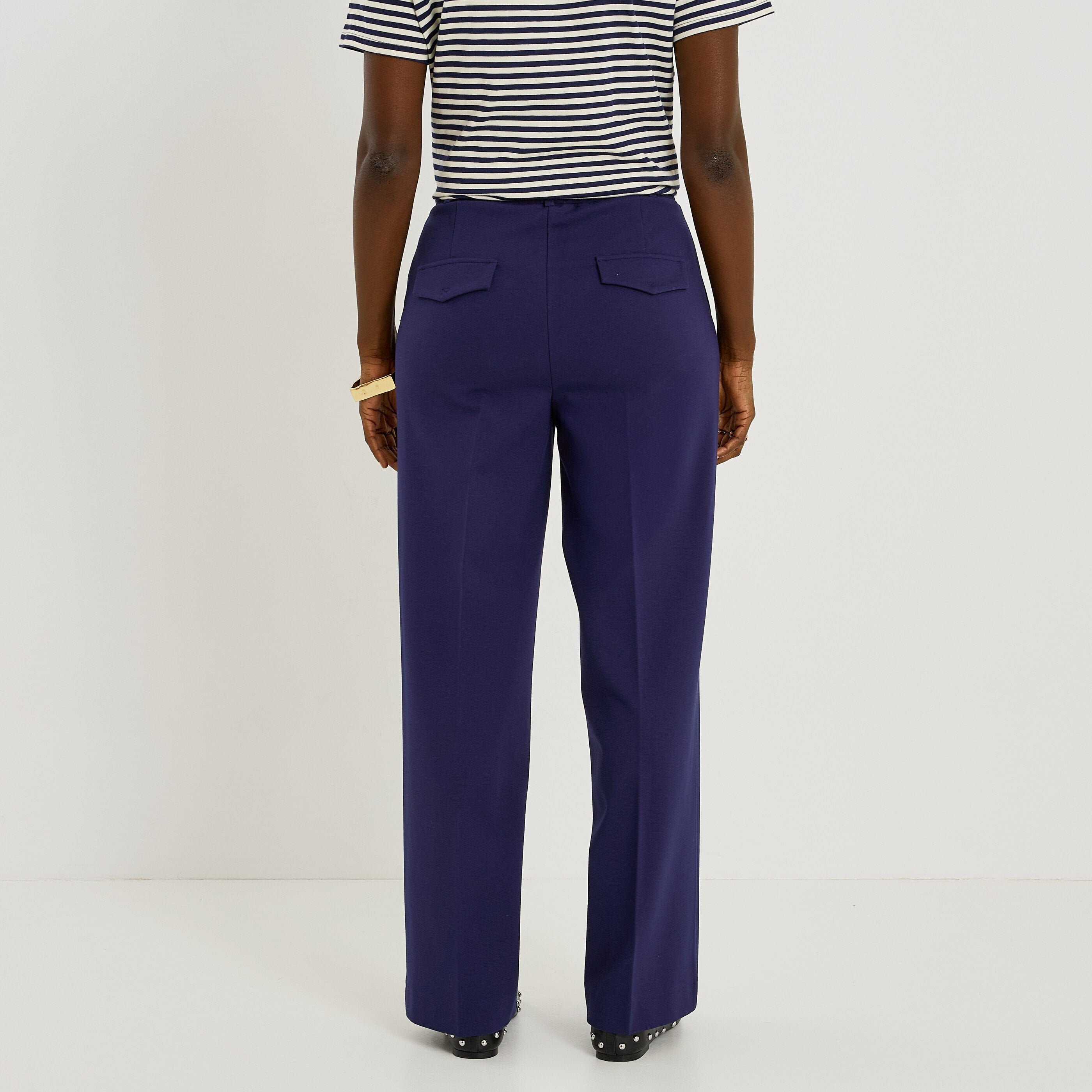 Pantalon palazzo coupe droite femme