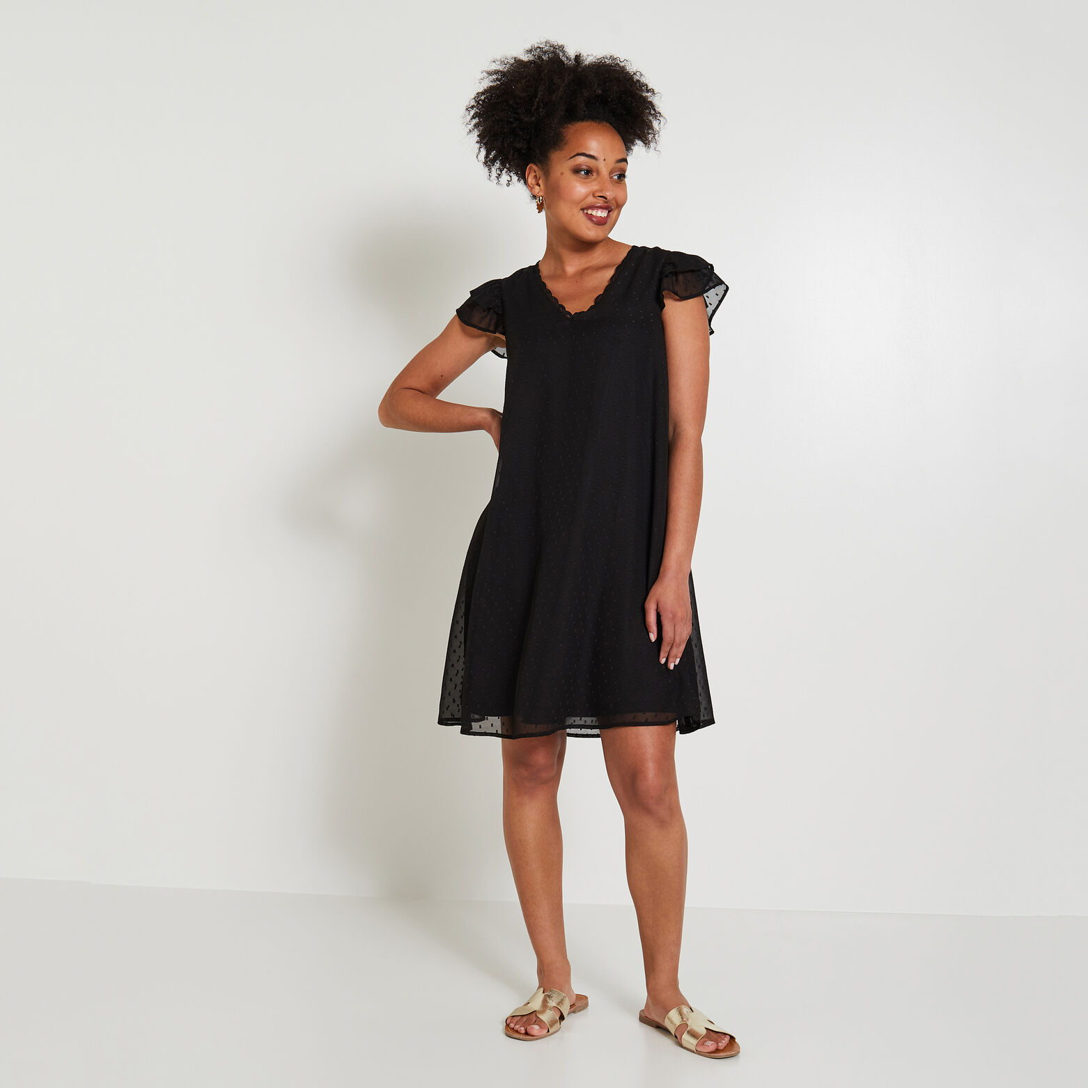 Robe plumetis femme