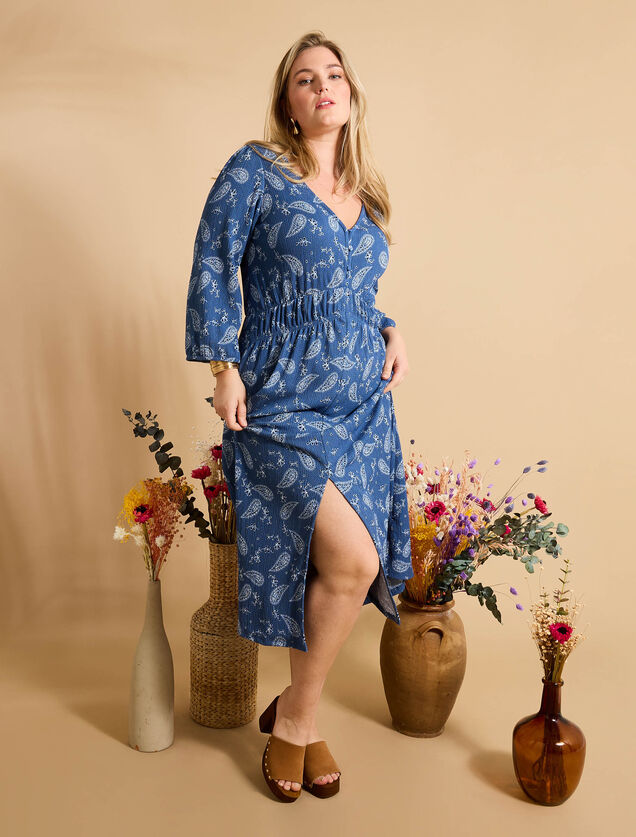 Robe en maille imprimée femme
