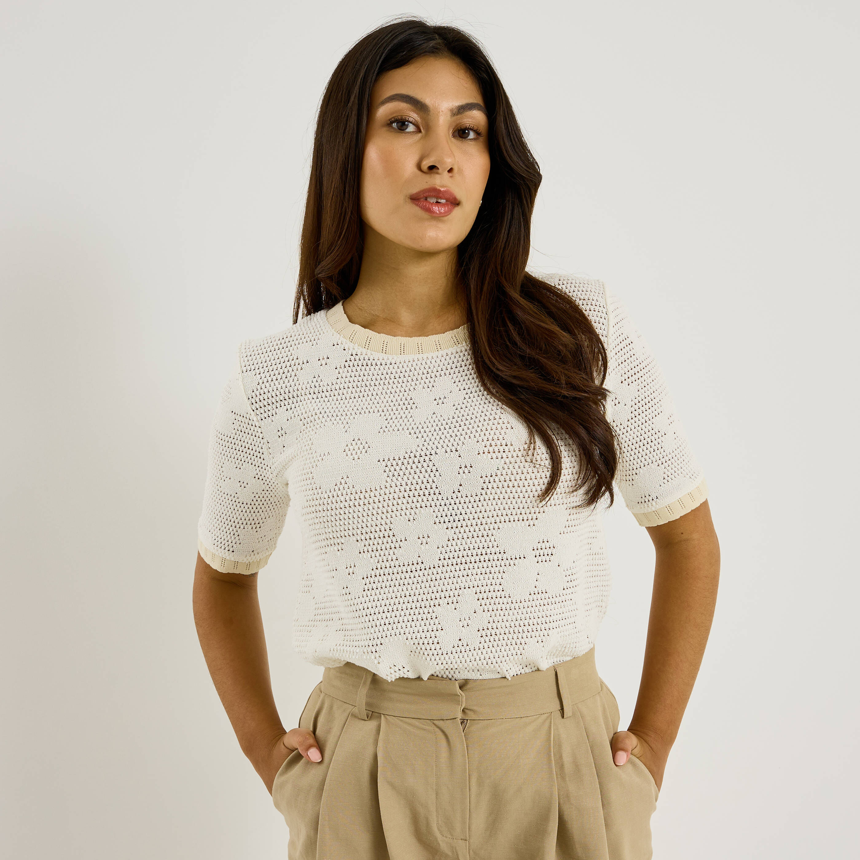 Pull manches courtes femme