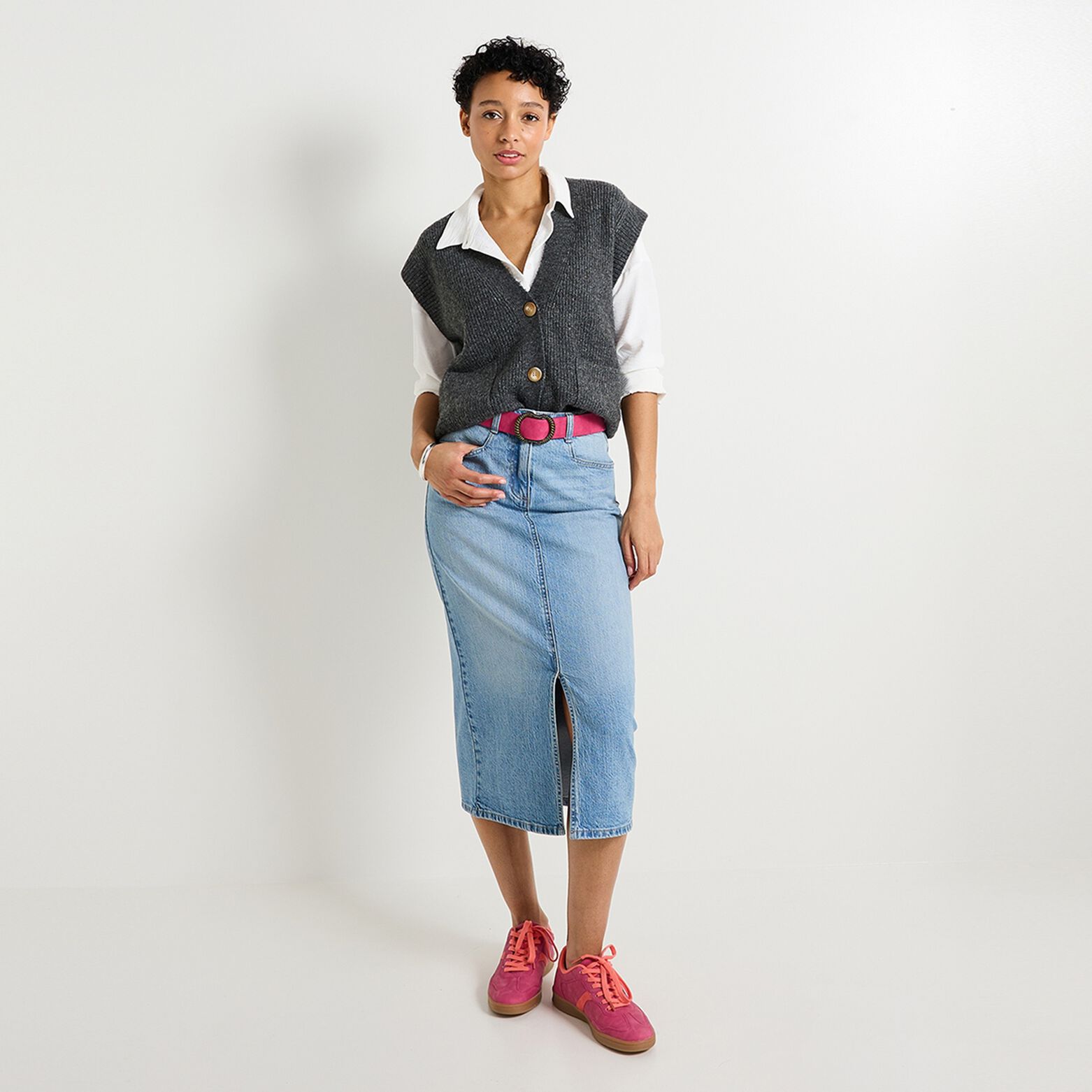 Gilet col V femme