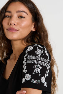 T-shirt col V femme