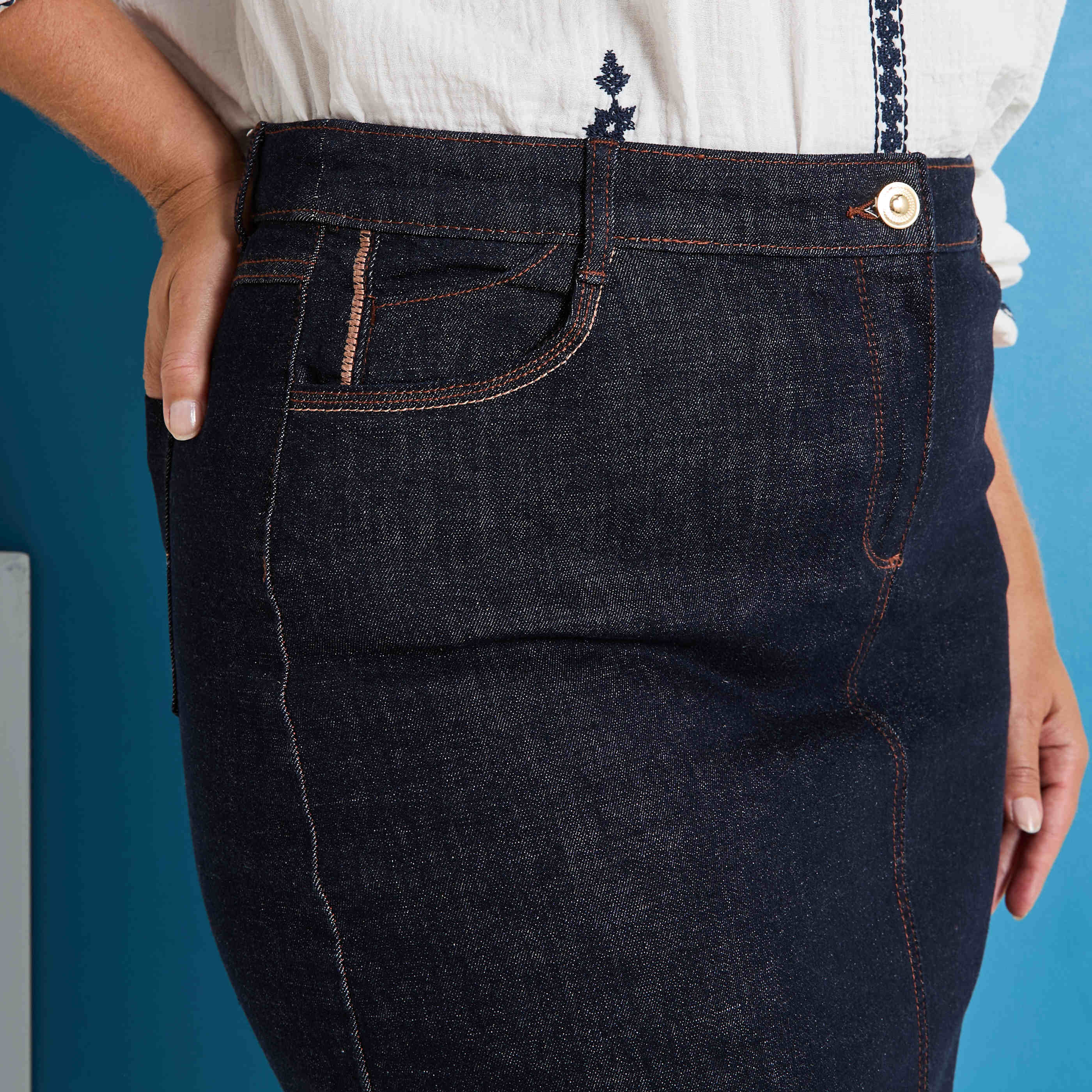 Jupe longue en denim avec fente