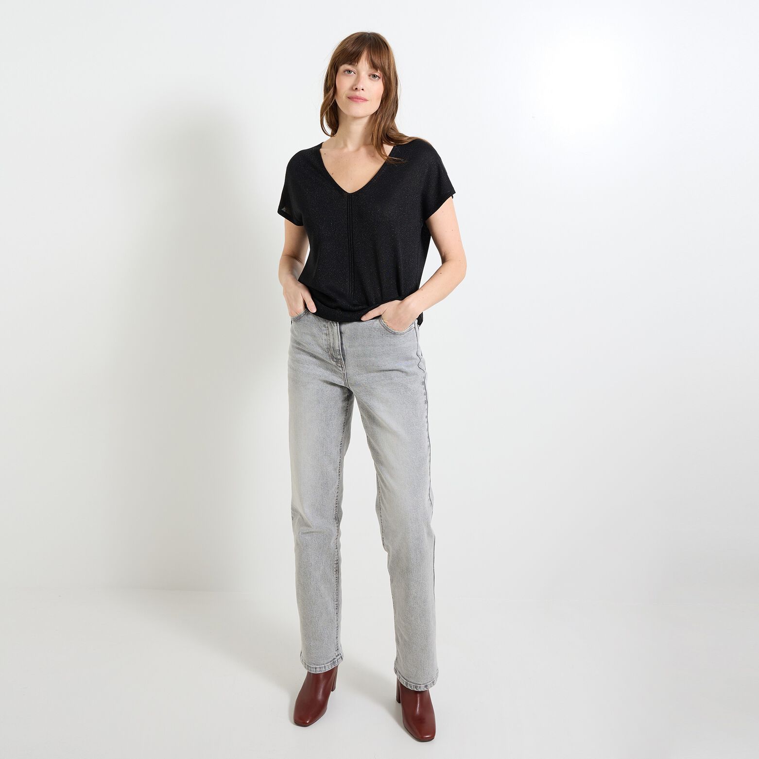 Pull manches courtes femme