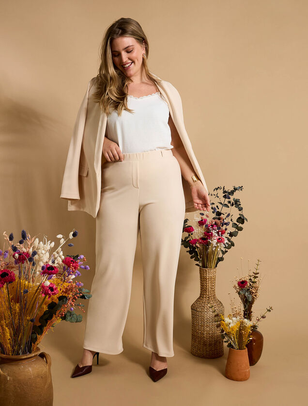 Pantalon large en maille femme