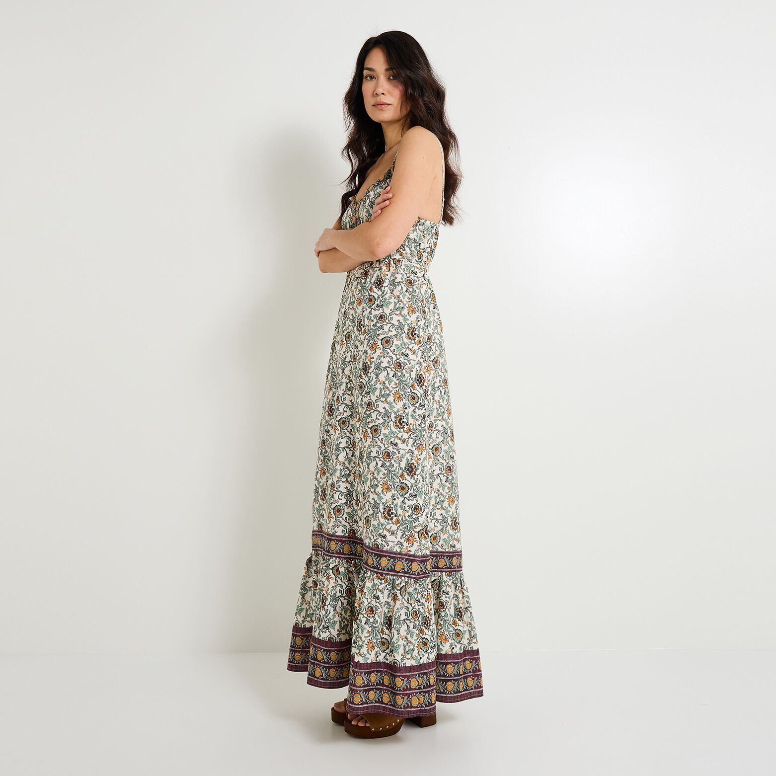 Robe longue imprimée femme