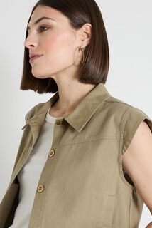Veste denim sans manches femme