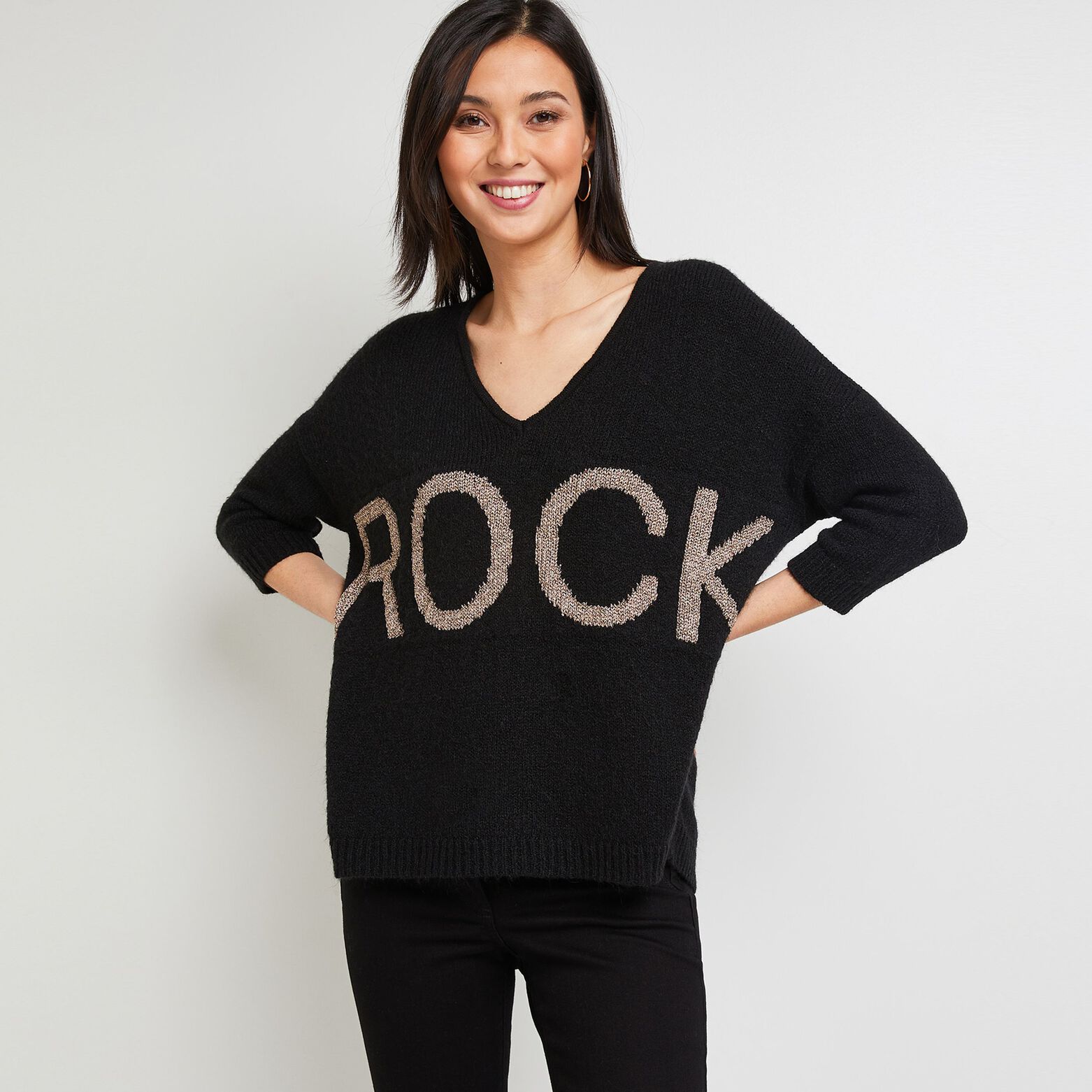 Pull loose Rock femme
