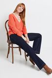 Gilet col V ajouré femme