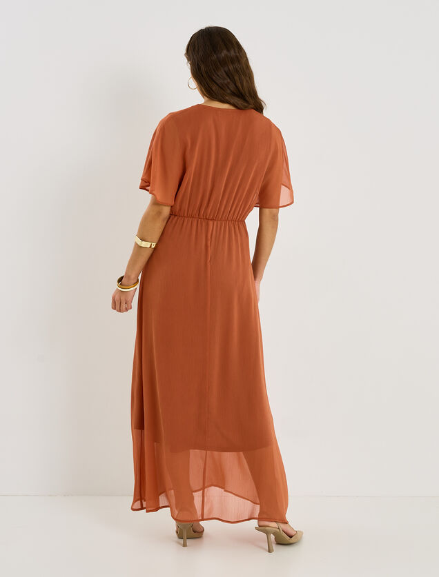 Robe longue voile cache-c&oelig;ur 